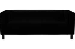 ColourMatch Moda Regular Leather Effect Sofa - Jet Black